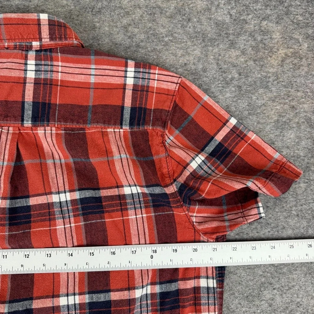 The North Face Loghill Button Up Shirt Plaid Cotton Hemp Mens‎ Medium M